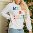  HIDDEN GEMS | Merry And Bright Cable Knit Sweatshirt