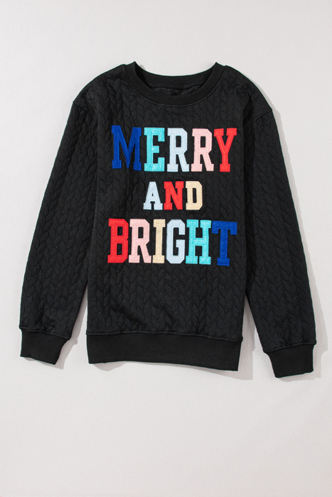 HIDDEN GEMS | Merry And Bright Cable Knit Sweatshirt