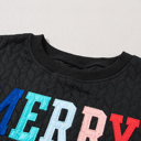  HIDDEN GEMS | Merry And Bright Cable Knit Sweatshirt