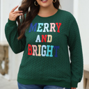  HIDDEN GEMS | Merry And Bright Cable Knit Sweatshirt