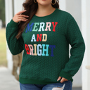  HIDDEN GEMS | Merry And Bright Cable Knit Sweatshirt