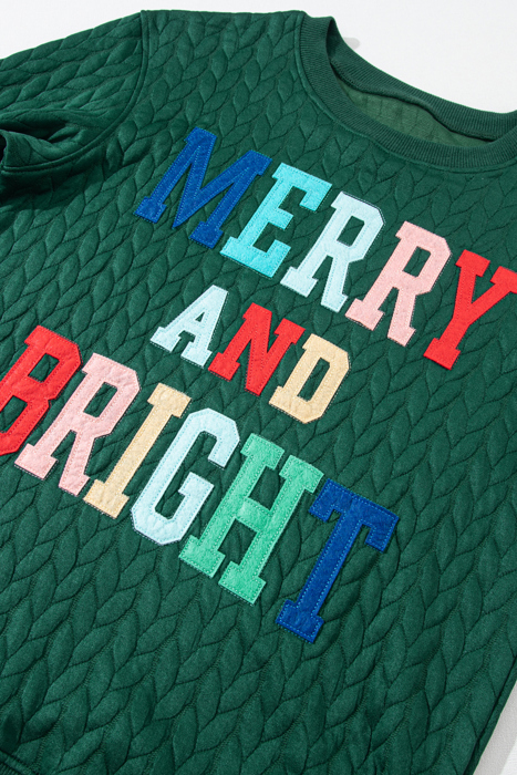 HIDDEN GEMS | Merry And Bright Cable Knit Sweatshirt