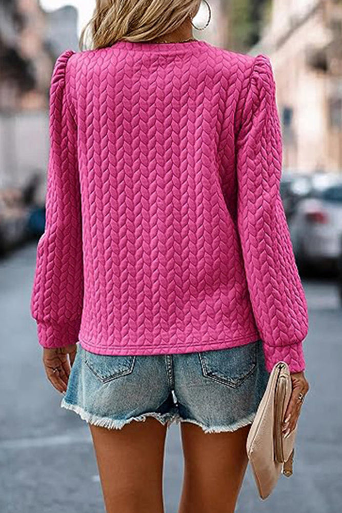 SALE! Textured Puff Sleeve Top