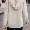  HIDDEN GEMS | Textured Half Buttoned Drawstring Hoodie