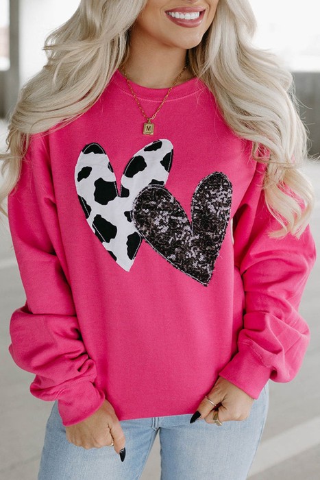 HIDDEN GEMS Valentine Sequin Soft Sweater