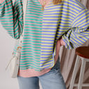  HIDDEN GEMS Ryley Stripe Oversize Sweatshirt