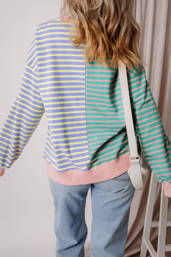 HIDDEN GEMS Ryley Stripe Oversize Sweatshirt