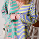  HIDDEN GEMS Ryley Stripe Oversize Sweatshirt