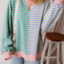  HIDDEN GEMS Ryley Stripe Oversize Sweatshirt