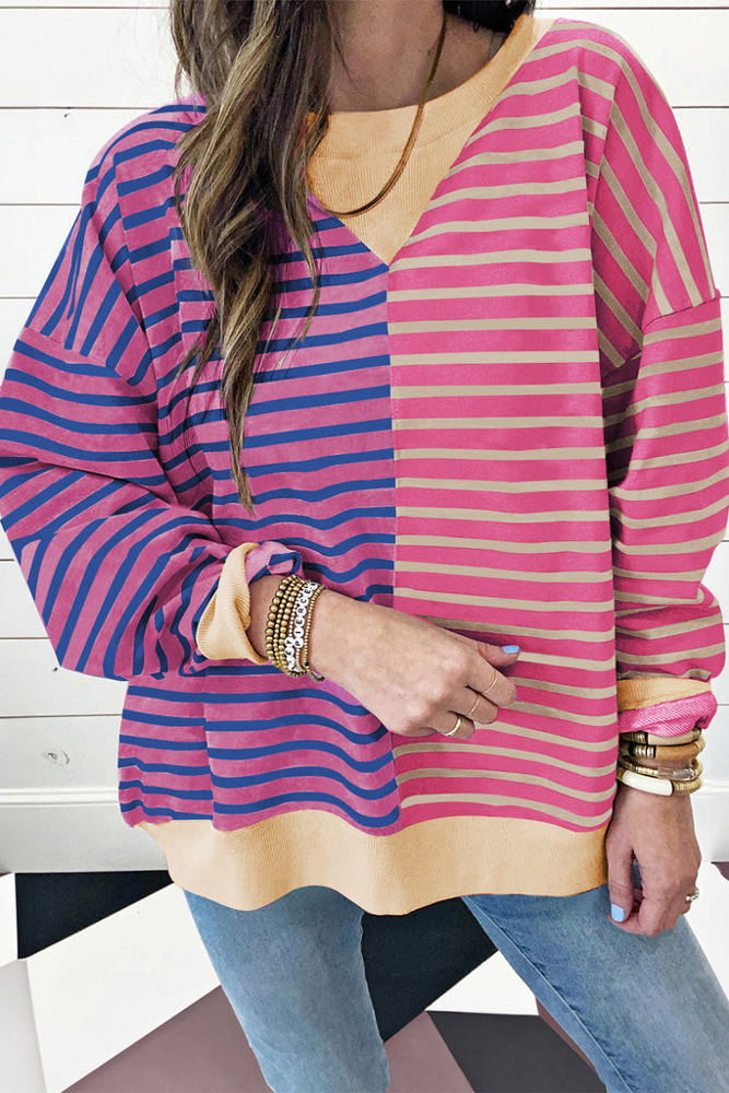 HIDDEN GEMS Ryley Stripe Oversize Sweatshirt