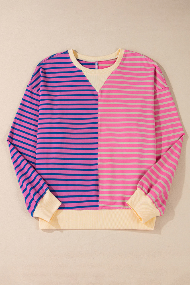 HIDDEN GEMS Ryley Stripe Oversize Sweatshirt