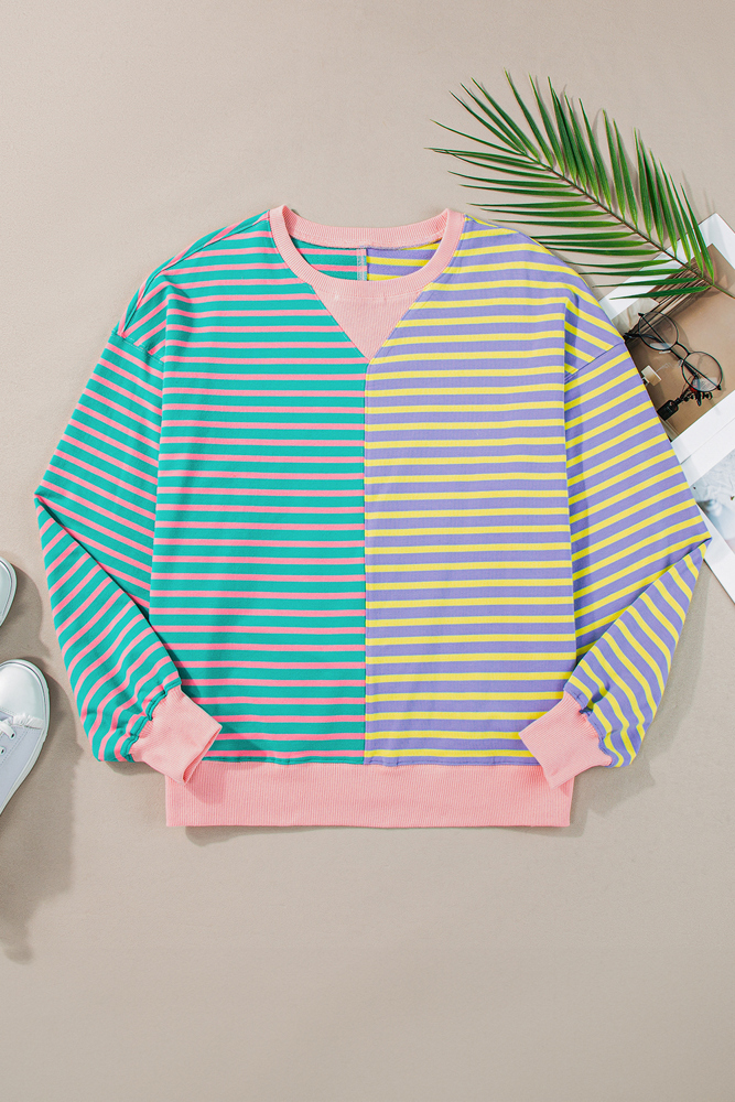 HIDDEN GEMS Ryley Stripe Oversize Sweatshirt