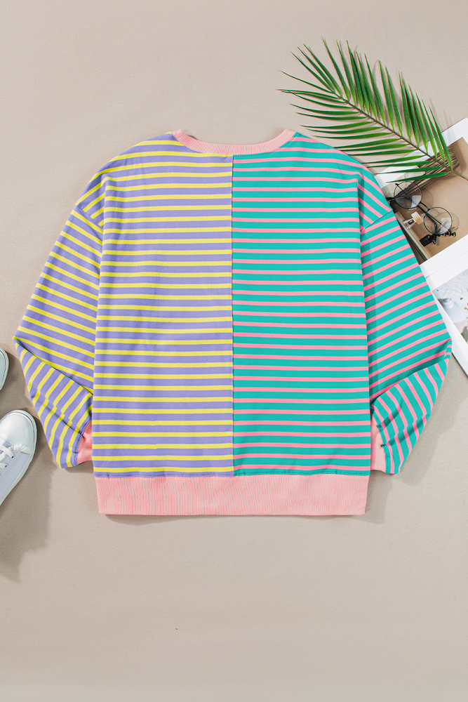 HIDDEN GEMS Ryley Stripe Oversize Sweatshirt