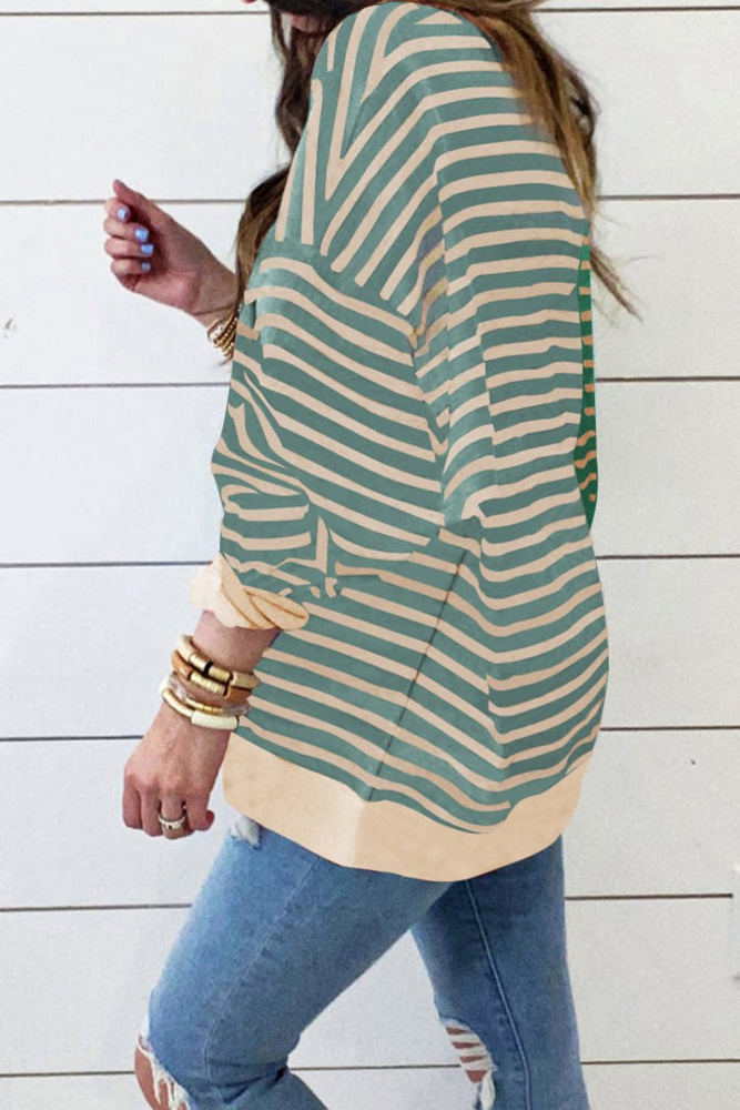 HIDDEN GEMS Ryley Stripe Oversize Sweatshirt