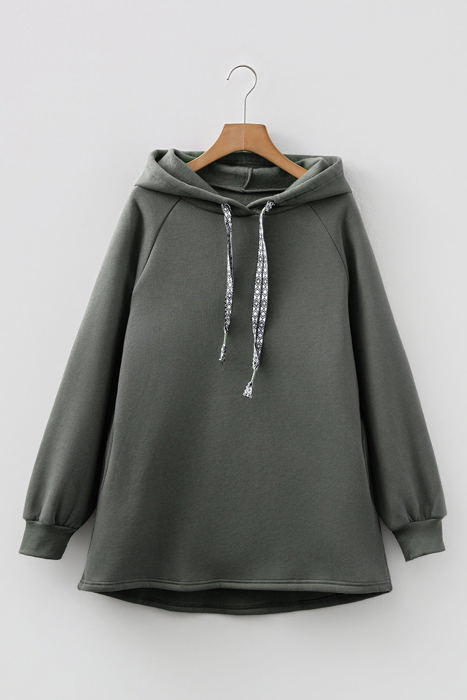 HIDDEN GEMS | Solid Fleece Lined Drawstring Hoodie