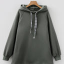  HIDDEN GEMS | Solid Fleece Lined Drawstring Hoodie