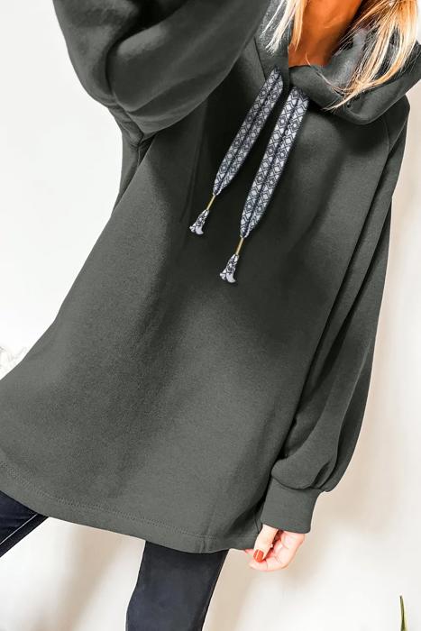 HIDDEN GEMS | Solid Fleece Lined Drawstring Hoodie