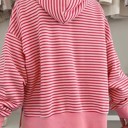  HIDDEN GEMS | Stripe Thumbhole Sleeve Side Slit Hoodie