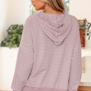  Stripe Thumbhole Drop Shoulder Sleeve Hoodie