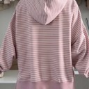  HIDDEN GEMS | Stripe Thumbhole Sleeve Side Slit Hoodie
