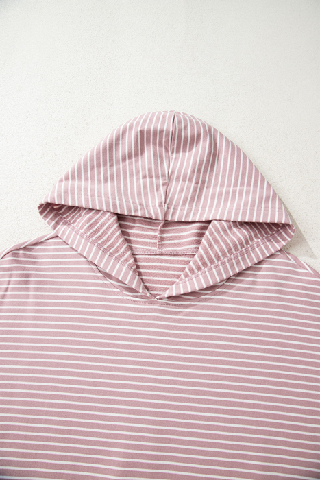 HIDDEN GEMS | Stripe Thumbhole Sleeve Side Slit Hoodie