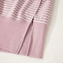  HIDDEN GEMS | Stripe Thumbhole Sleeve Side Slit Hoodie