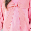  HIDDEN GEMS | Bow Patchwork Mineral Wash Sweatshirt