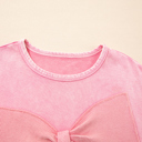  HIDDEN GEMS | Bow Patchwork Mineral Wash Sweatshirt