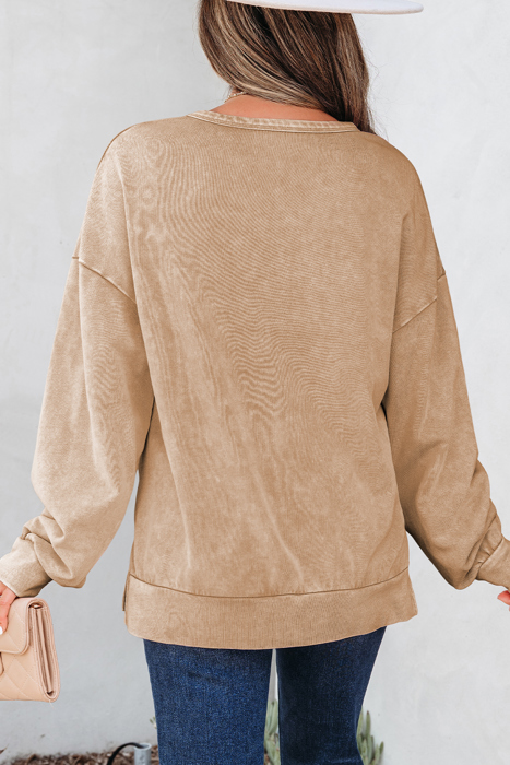 HIDDEN GEMS | Bow Patchwork Mineral Wash Sweatshirt