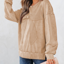  HIDDEN GEMS | Bow Patchwork Mineral Wash Sweatshirt