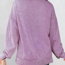  HIDDEN GEMS | Bow Patchwork Mineral Wash Sweatshirt