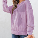  HIDDEN GEMS | Bow Patchwork Mineral Wash Sweatshirt