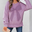  HIDDEN GEMS | Bow Patchwork Mineral Wash Sweatshirt