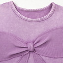  HIDDEN GEMS | Bow Patchwork Mineral Wash Sweatshirt