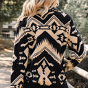  HIDDEN GEMS | Western Aztec Fleece Half Buttoned Sweatshirt