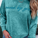  HIDDEN GEMS | Saved By Grace Embroidered Mineral Wash Sweatshirt