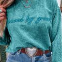  HIDDEN GEMS | Saved By Grace Embroidered Mineral Wash Sweatshirt