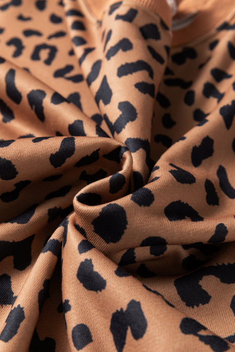 HIDDEN GEMS | Leopard Stripe Patchwork Sweatshirt