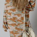  HIDDEN GEMS | Camo Reverse Seam Drop Shoulder Sweatshirt