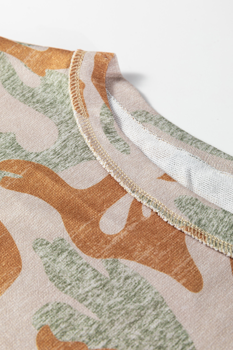 HIDDEN GEMS | Camo Reverse Seam Drop Shoulder Sweatshirt