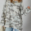  HIDDEN GEMS | Camo Reverse Seam Drop Shoulder Sweatshirt