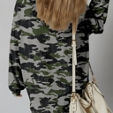  HIDDEN GEMS | Camo Reverse Seam Drop Shoulder Sweatshirt