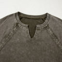  HIDDEN GEMS | Lace Patchwork Mineral Wash Raglan Sweatshirt
