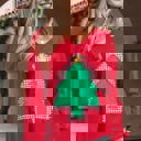  HIDDEN GEMS | Christmas Tree Plaid Patchwork Sweatshirt