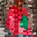  HIDDEN GEMS | Christmas Tree Plaid Patchwork Sweatshirt