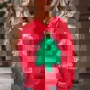  HIDDEN GEMS | Christmas Tree Plaid Patchwork Sweatshirt