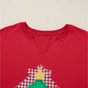  HIDDEN GEMS | Christmas Tree Plaid Patchwork Sweatshirt