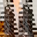  Leopard Corduroy Quarter-Zip Sweatshirt