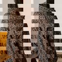  Leopard Corduroy Quarter-Zip Sweatshirt