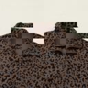  Leopard Corduroy Quarter-Zip Sweatshirt